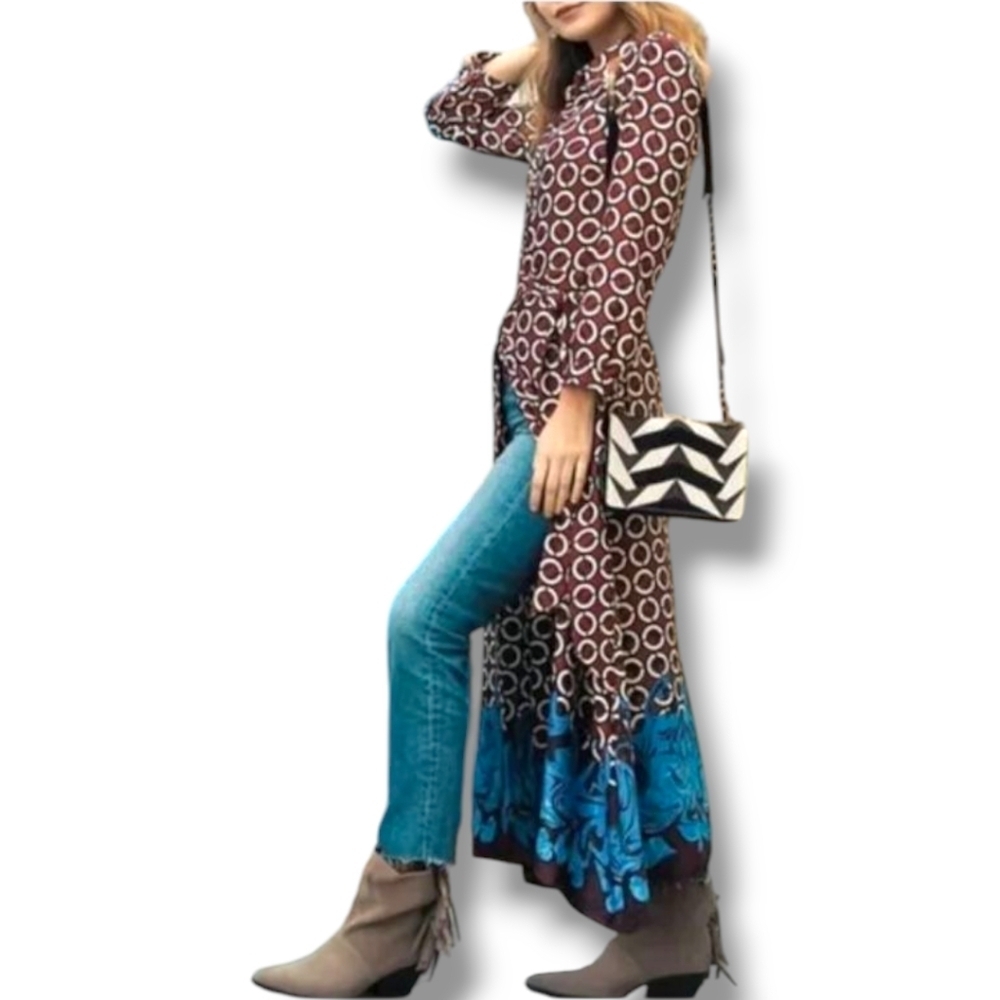 ZARA Geometric Print Tunic Dress | Size Small - Picture 12 of 16